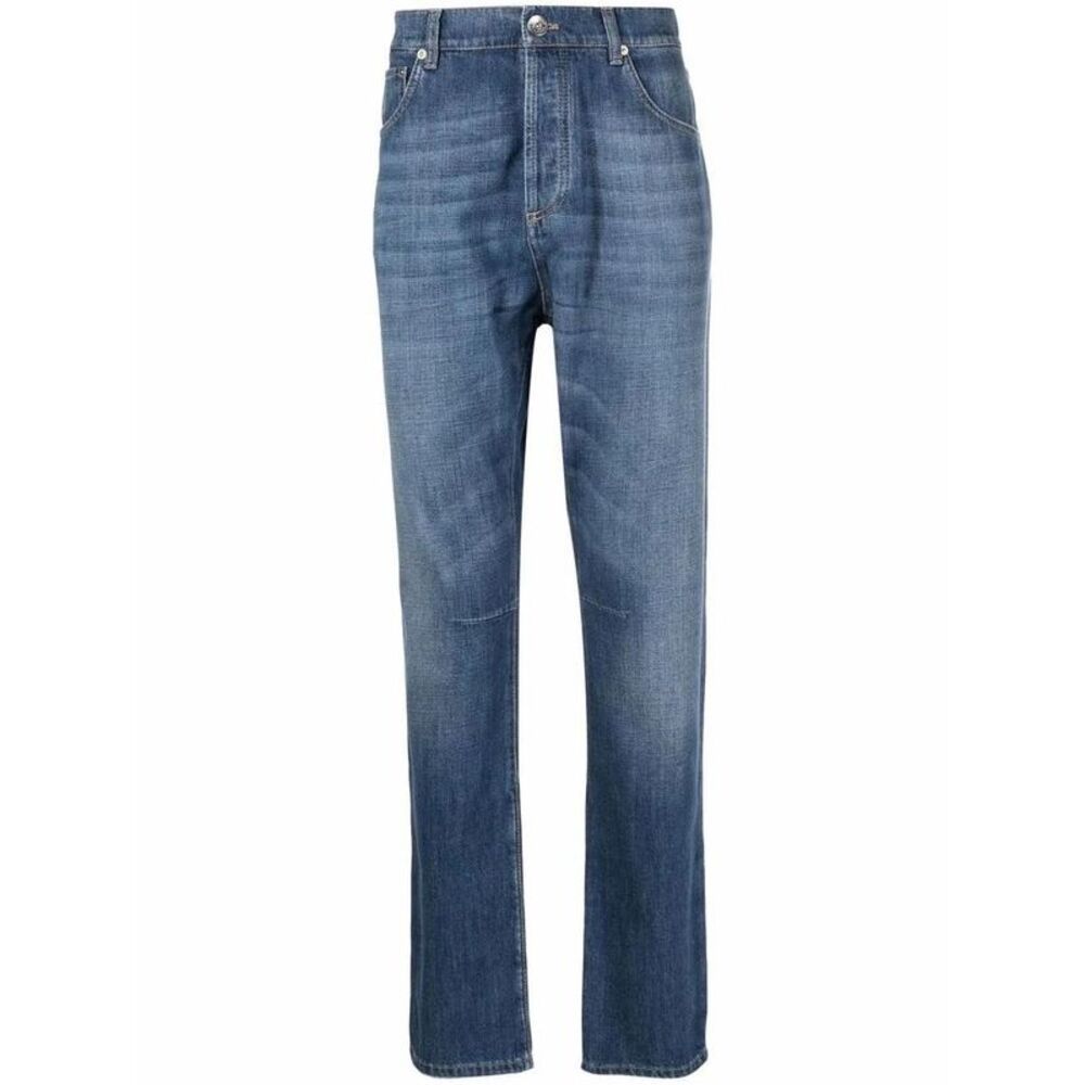 BRUNELLO CUCINELLI Men's Straight Leg Denim Jeans Men BLUE Pants
